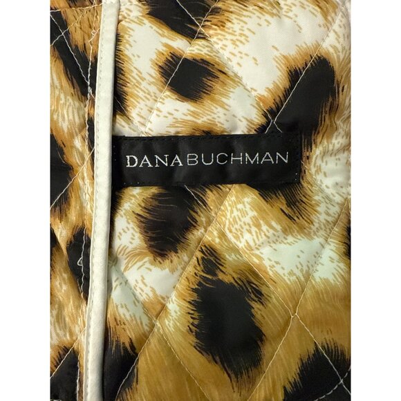 Dana Buchman Womens Cream Quilted Jacket With Leopard Print Lining Size M - Picture 6 of 12